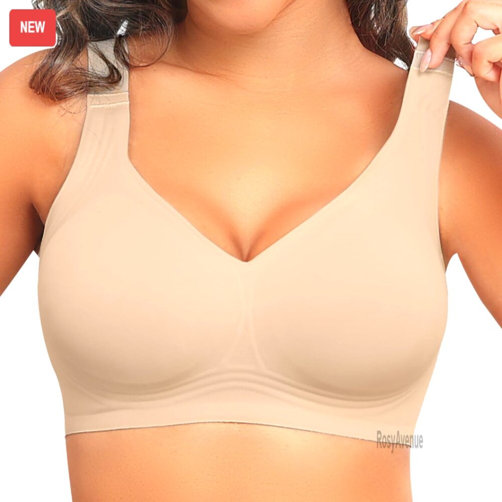 Seamless Wireless Support Bra Full Coverage Push … - image 1
